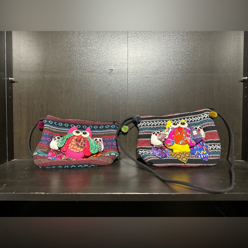 2 Owl Crossbody Shoulder Bag Purse (size 8x11) Small Bags